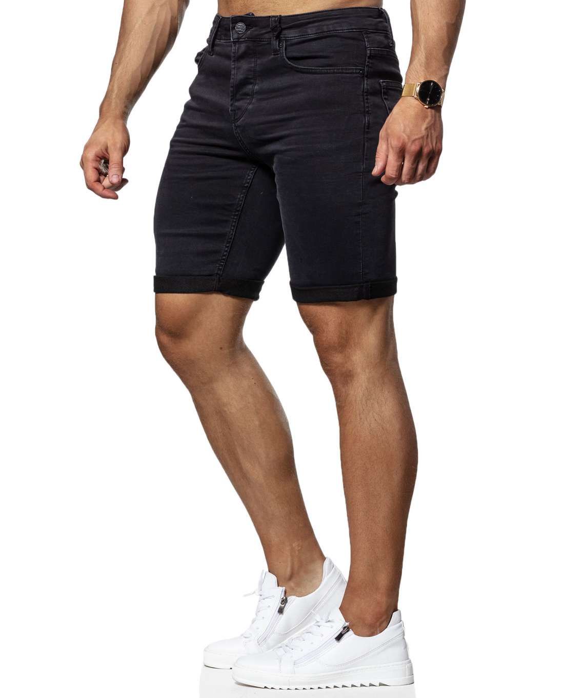 Elastic Black Shorts Only & Sons